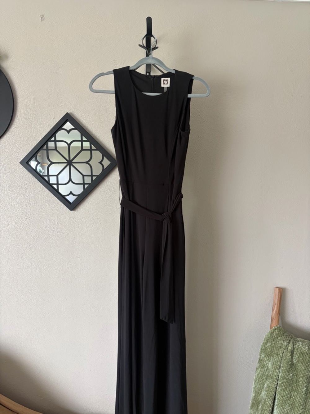 Anne Klein Black Sleeveless Maxi with Waist Sash